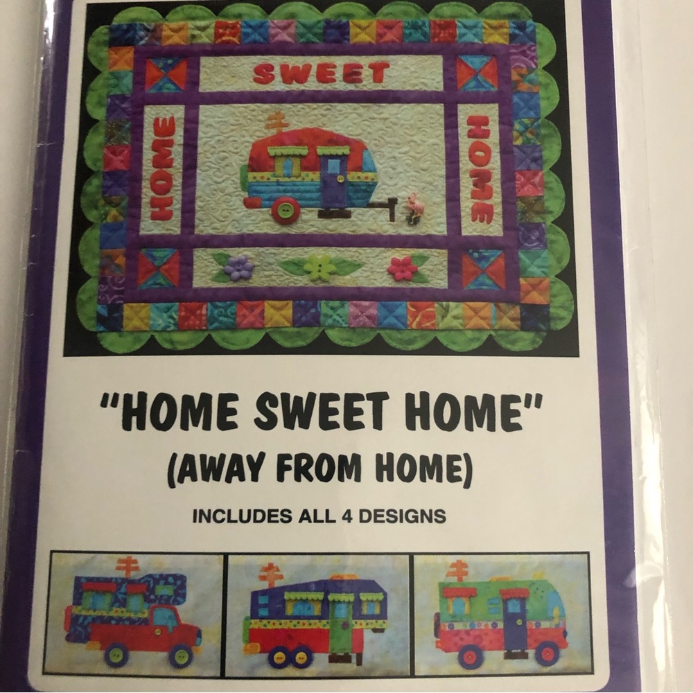 4/$15 Quilt Pattern Home Sweet Home (Away From Home) Incl. All 4 Designs…